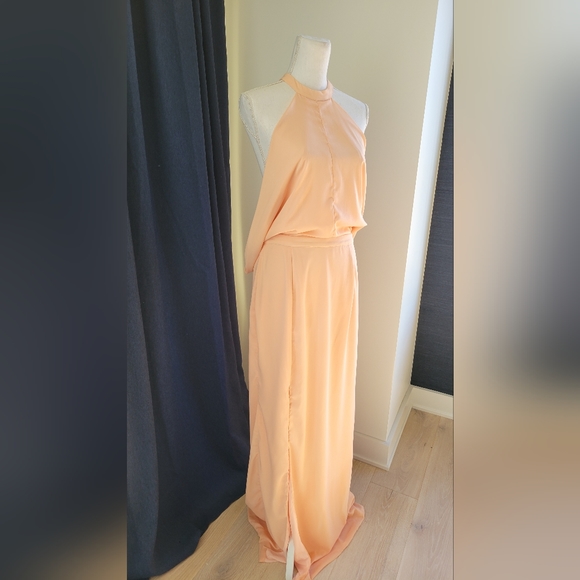 MISSGUIDED | Peach Cowl Back Maxi Dress - Picture 7 of 16